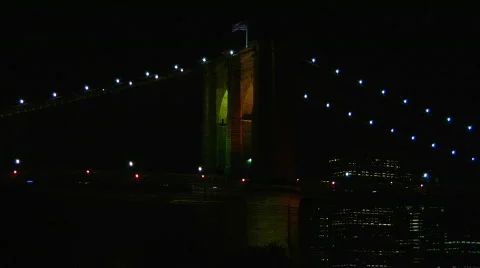 Brooklyn Bridge Light Show 2008-10 Video stock 157180
