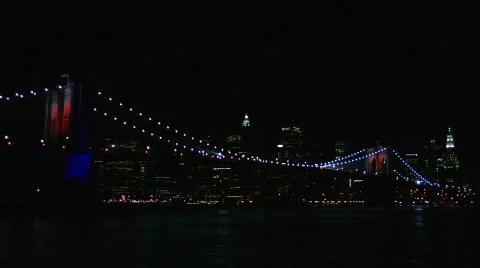 Brooklyn Bridge Light Show 2008 Video stock 157193