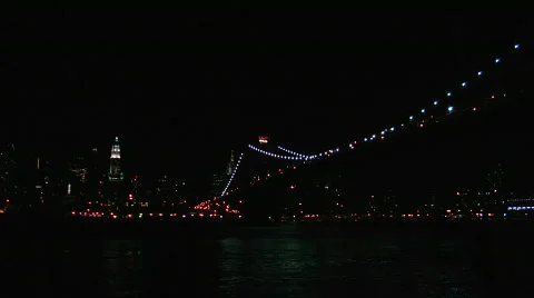 Brooklyn Bridge Light Show 2008 Video stock 157197