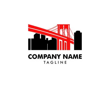Brooklyn Bridge logo Stock Illustration