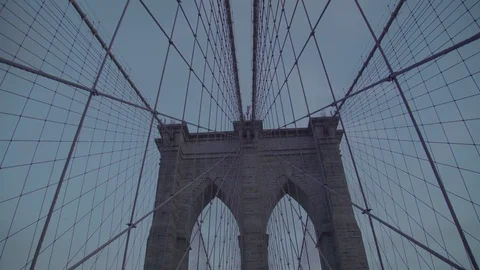  Brooklyn Bridge, Looking Up Stock Footage 85261206