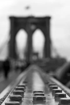 Brooklyn Bridge main structure, New York City Stock Photos