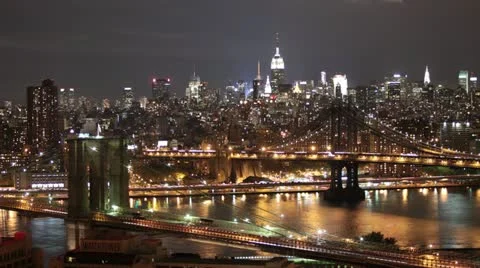 Brooklyn Bridge Manhattan Timelapse Video stock 12434607