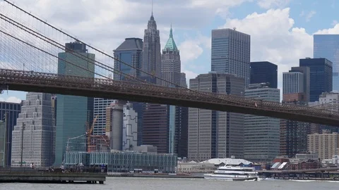Brooklyn Bridge in New York Stock Footage 76918142