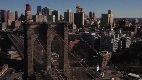 Brooklyn Bridge in New York Stock Footage 154014204