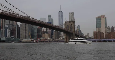 Brooklyn Bridge, NYC Skyline Stock Footage 103718822