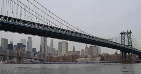 Brooklyn Bridge, NYC Skyline Stock Footage 103719217