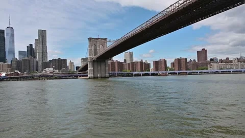 The Brooklyn Bridge is one of the most iconic architectural works of art in.. Stock Footage 310657842