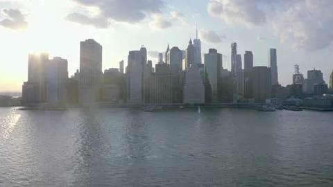 Brooklyn Bridge Park NYC Skyline Stock Footage 167923948