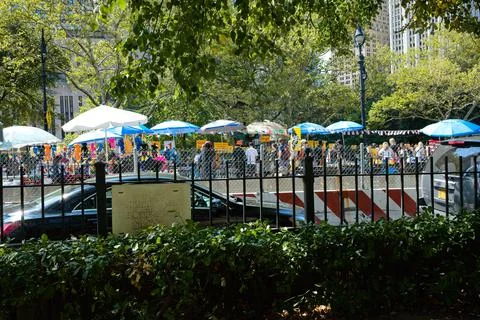 Brooklyn Bridge pedestrian path Stock-Fotos
