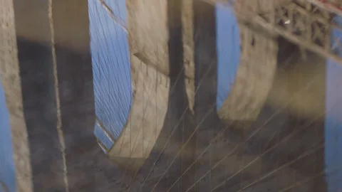 Brooklyn Bridge Reflection Tight Stock Footage 86205541