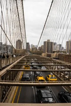 Brooklyn Bridge Rush Hour Stock Photos
