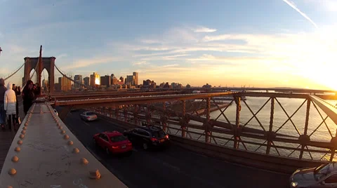 BROOKLYN BRIDGE SUN Stock Footage 35290511