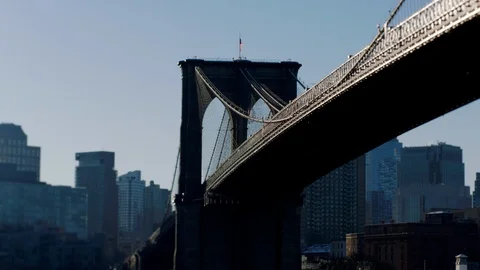 Brooklyn Bridge at Sunrise Stock Footage 86207519