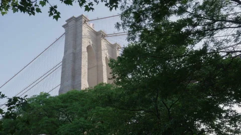 The Brooklyn Bridge at sunrise Stock Footage 278022563