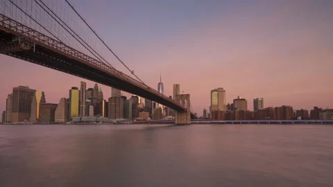 Brooklyn bridge sunrise time-lapse Stock Footage 235967603
