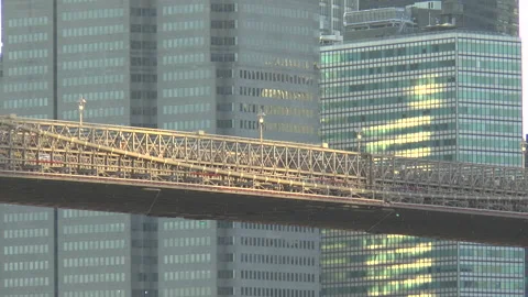 Brooklyn Bridge Sunset Stock Footage 137405972