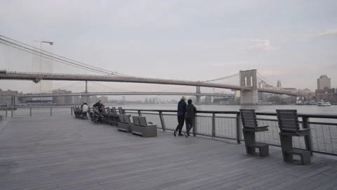 Brooklyn bridge at sunset Stock Footage 150588159