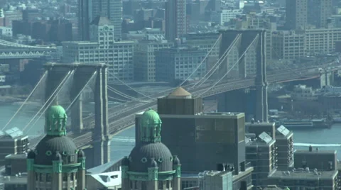 Brooklyn Bridge through a window (1 of 2) Stock Footage 36691237