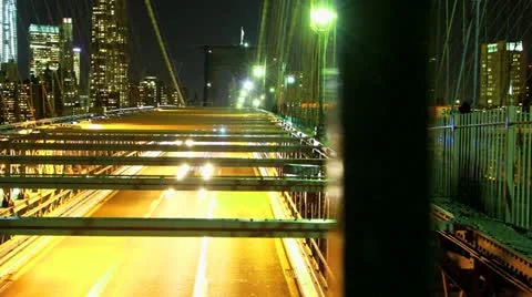 Brooklyn Bridge Time Lapse Dolly Stock Footage 12422597