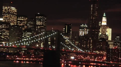 Brooklyn Bridge Time Lapse with Manhattan in Background  Vídeo Stock 994876