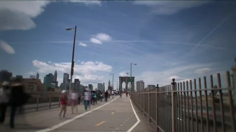 Brooklyn Bridge time lapse New York-NZ2-55 Stock Footage 762383