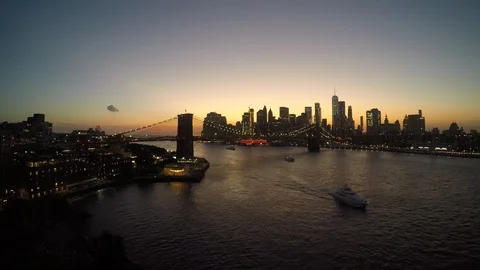 Brooklyn Bridge Time Lapse Sunset Stock Footage 101207547