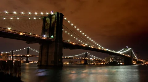 Brooklyn Bridge Timelapse Video stock 57331087