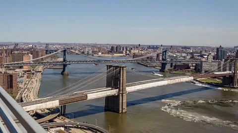 Brooklyn bridge timelapse from rooftop Stock-Footage 68643068