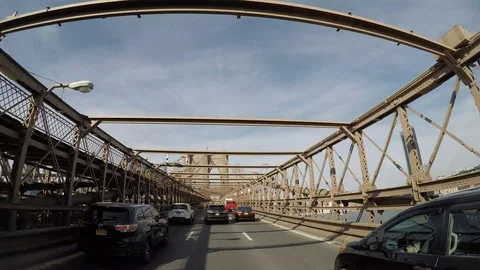 Brooklyn Bridge Toward Manhattan Hyperlapse 4K Stock Footage 101267945