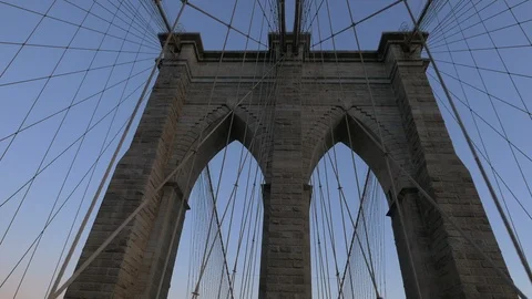 The Brooklyn Bridge tower Stock Footage 87056103