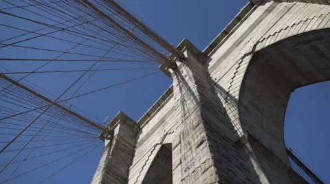 Brooklyn Bridge towers Stock Footage 56855449