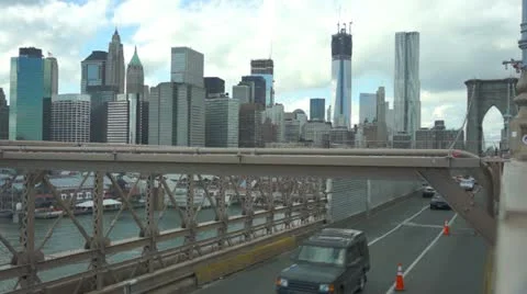 Brooklyn bridge traffic 스톡 동영상 12319515