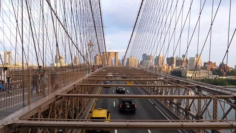 Brooklyn Bridge Traffic Stock Footage 126597067