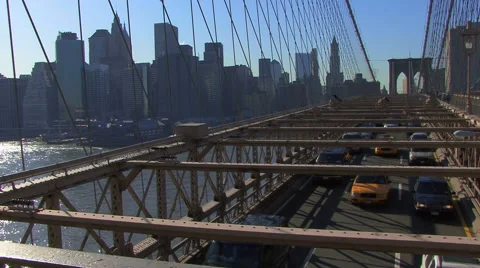 Brooklyn Bridge Traffic HD Stock Footage 40714738