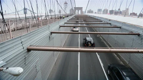 Brooklyn Bridge Traffic, New York Stock Footage 24405325