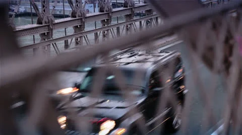 Brooklyn Bridge Traffic, New York Stock Footage 24406588