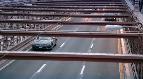 Brooklyn Bridge Traffic, New York Stock Footage 24409658
