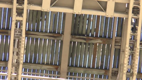 Brooklyn Bridge Underside Pedestrians Walking Slow Motion Stock Footage 132198987