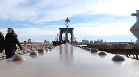 Brooklyn Bridge Walkway Video stock 45700434