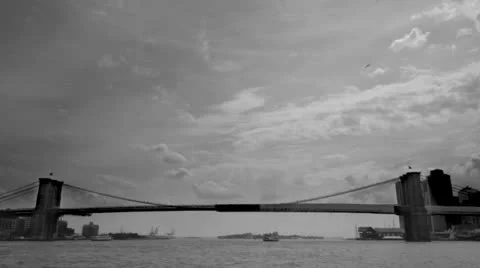 Brooklyn bridge wide angle Stock Footage 24634405