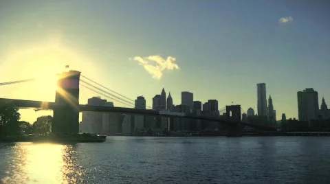 Brooklyn Bridge wide time lapse 库存影片 866646