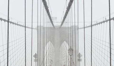 Brooklyn Bridge in Winter Stock Photos
