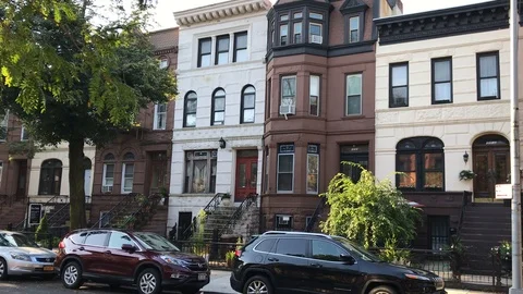 Brooklyn Brownstones Stock Footage 114179844