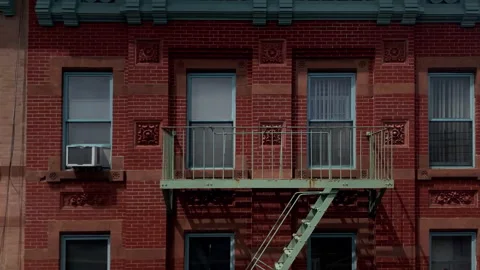 Brooklyn building facades and rooftops Stock Footage 153866335