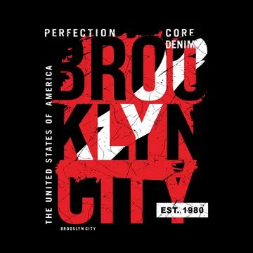 BROOKLYN CITY design typography, vector design text illustration, poster, ban Stock Illustration