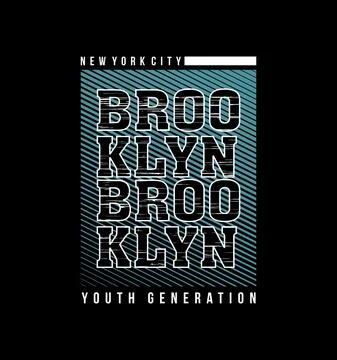 BROOKLYN Cool design typography, vector design text illustration, poster, ban Stock Illustration