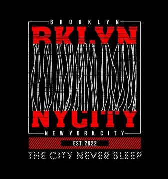 BROOKLYN Cool design typography, vector design text illustration, poster, ban Stock Illustration