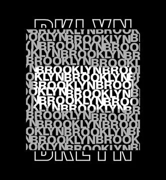 BROOKLYN design typography, vector design text illustration, poster, banner,  Stock Illustration