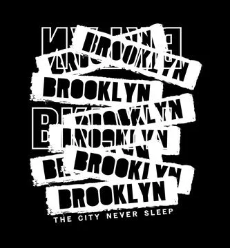BROOKLYN design typography, vector design text illustration, poster, banner,  Stock Illustration